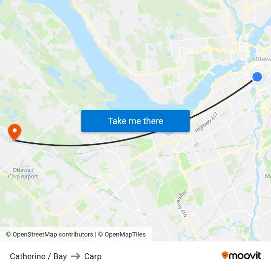 Catherine / Bay to Carp map