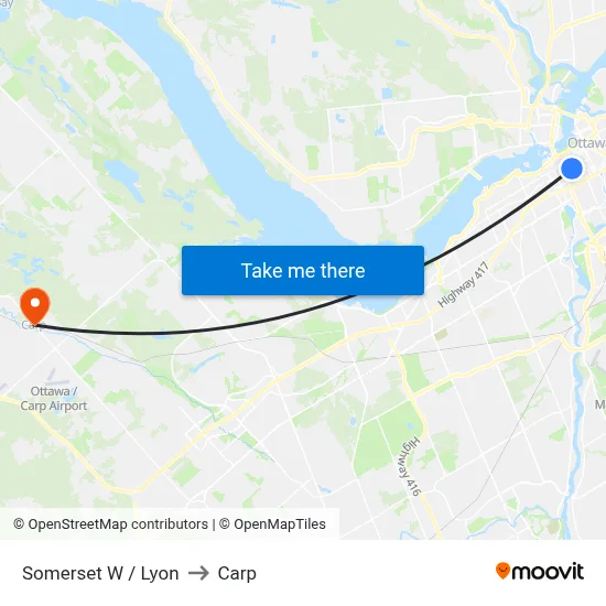 Somerset W / Lyon to Carp map