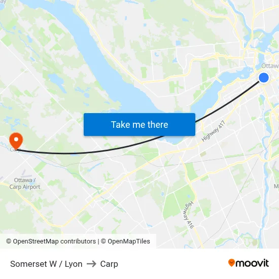 Somerset W / Lyon to Carp map