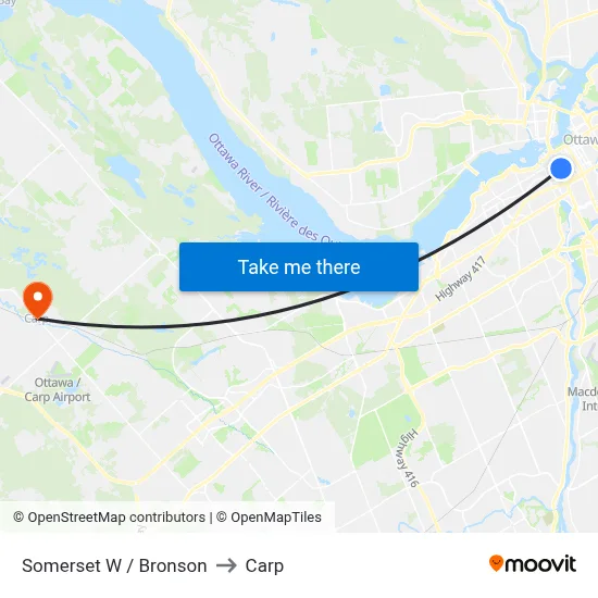 Somerset W / Bronson to Carp map