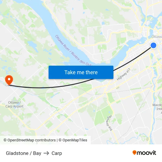 Gladstone / Bay to Carp map