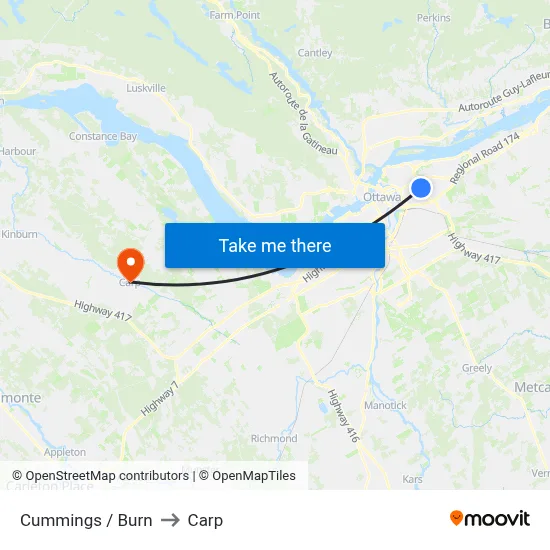 Cummings / Burn to Carp map