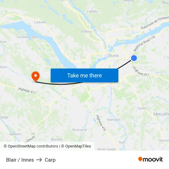 Blair / Innes to Carp map
