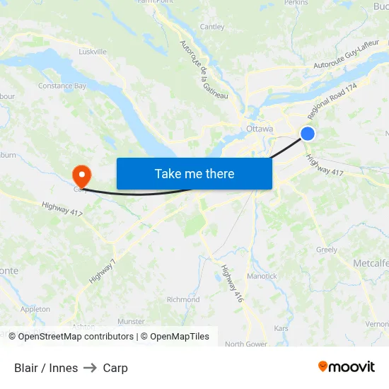 Blair / Innes to Carp map