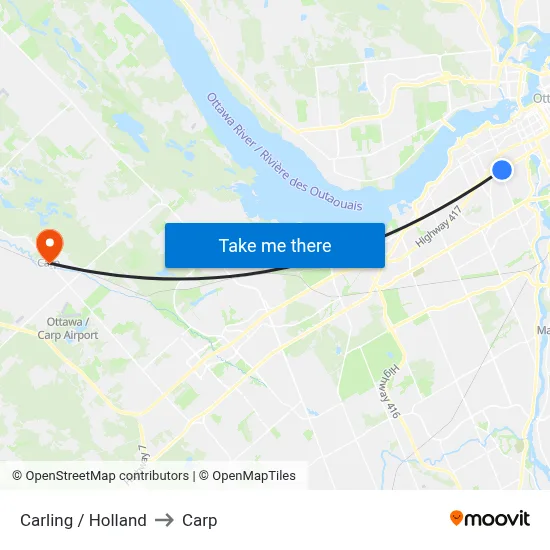 Carling / Holland to Carp map