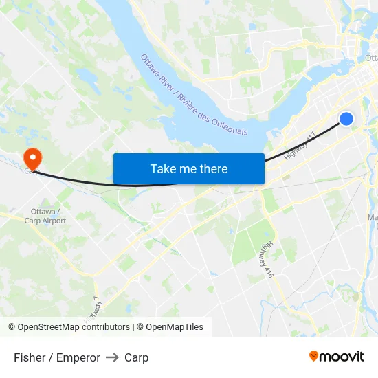 Fisher / Emperor to Carp map