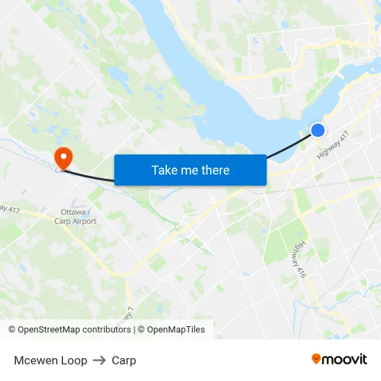 Mcewen Loop to Carp map