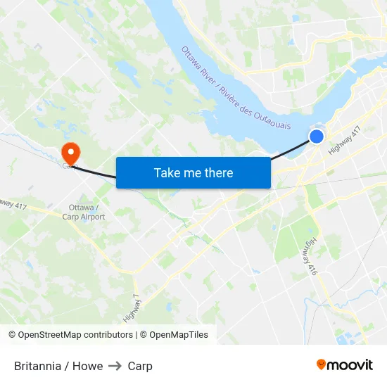 Britannia / Howe to Carp map