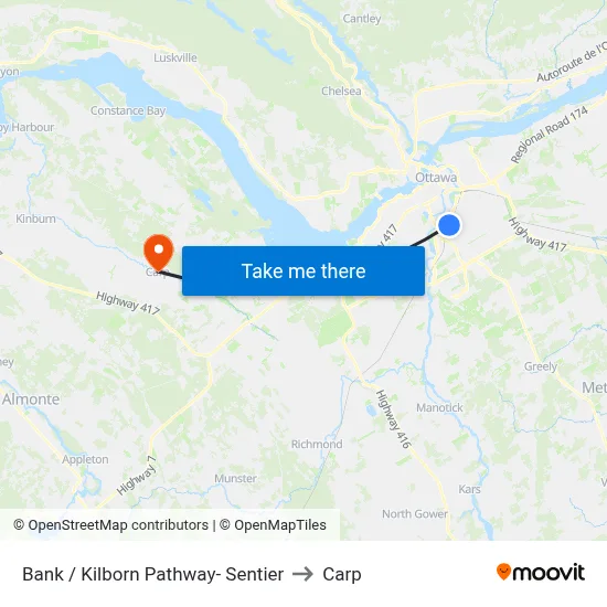 Bank / Kilborn Pathway- Sentier to Carp map