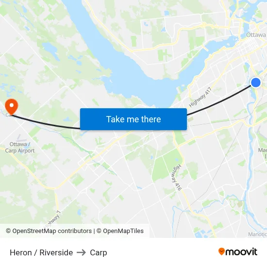 Heron / Riverside to Carp map