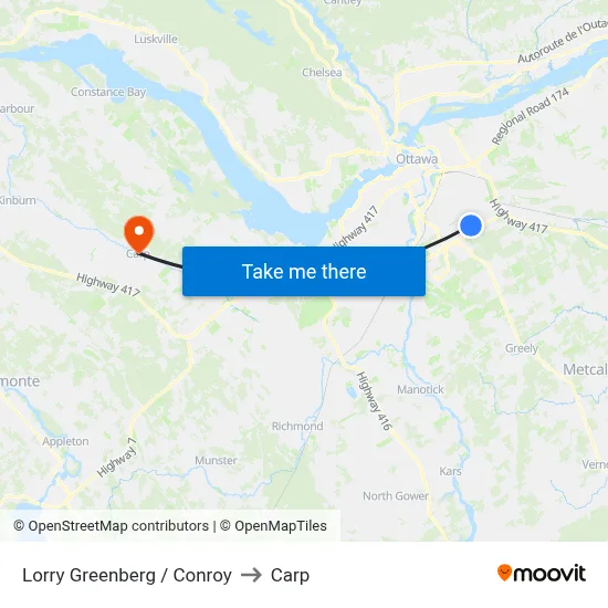 Lorry Greenberg / Conroy to Carp map