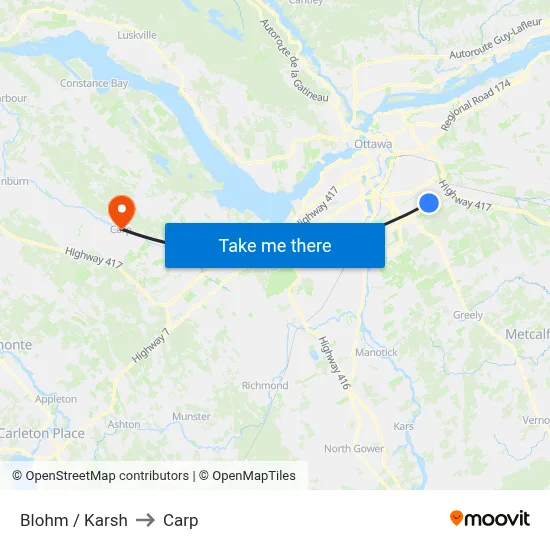 Blohm / Karsh to Carp map