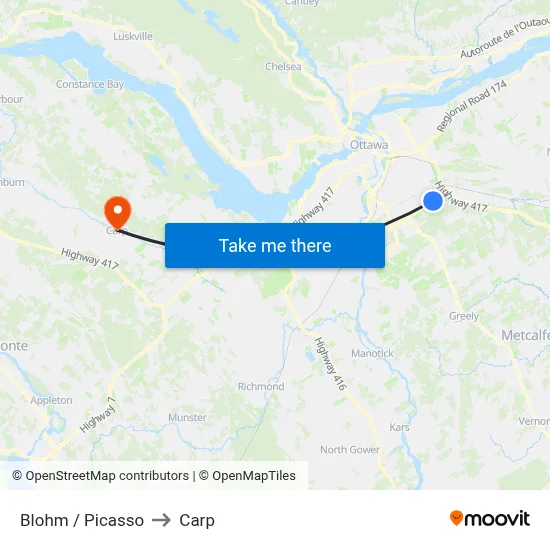 Blohm / Picasso to Carp map