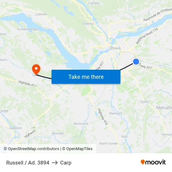 Russell / Ad. 3894 to Carp map