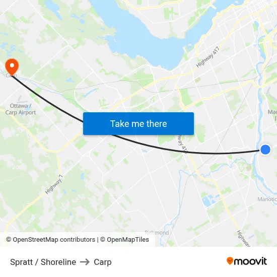 Spratt / Shoreline to Carp map