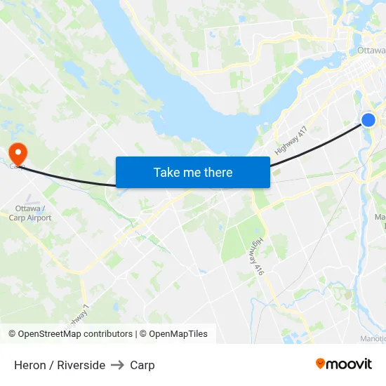 Heron / Riverside to Carp map