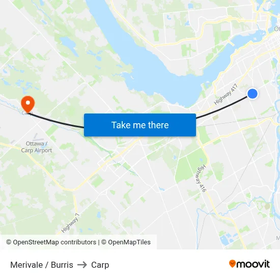 Merivale / Burris to Carp map