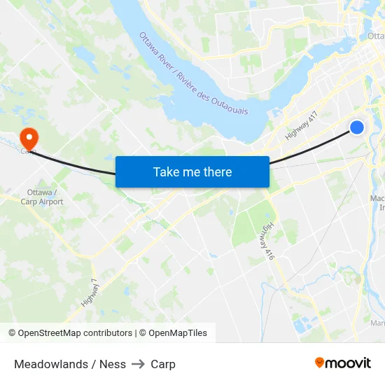 Meadowlands / Ness to Carp map
