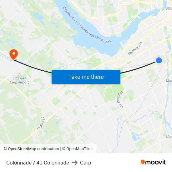 Colonnade / 40 Colonnade to Carp map