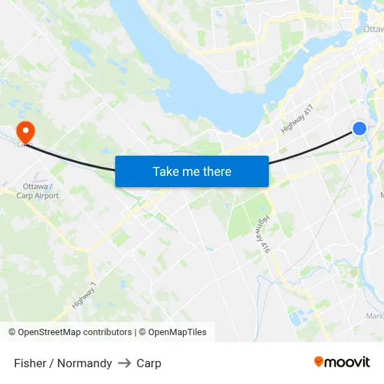 Fisher / Normandy to Carp map