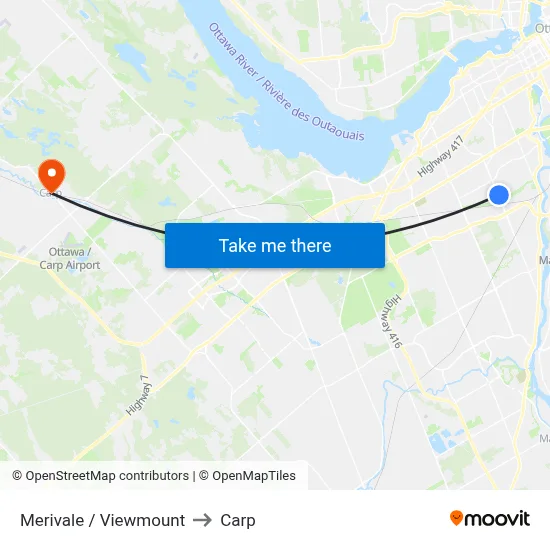 Merivale / Viewmount to Carp map