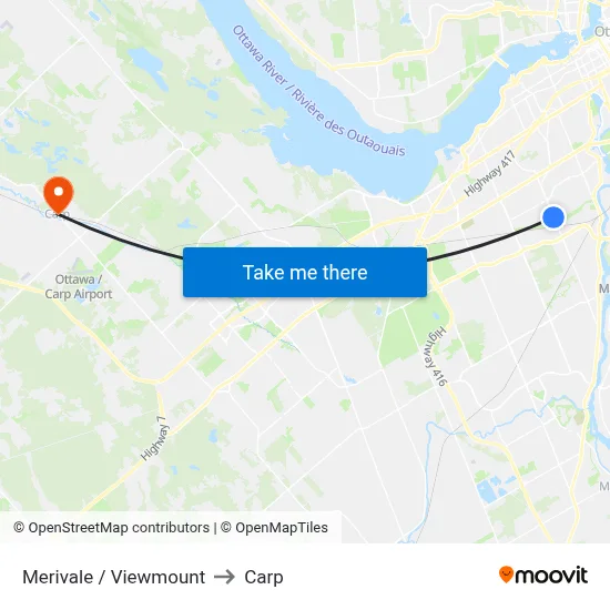 Merivale / Viewmount to Carp map