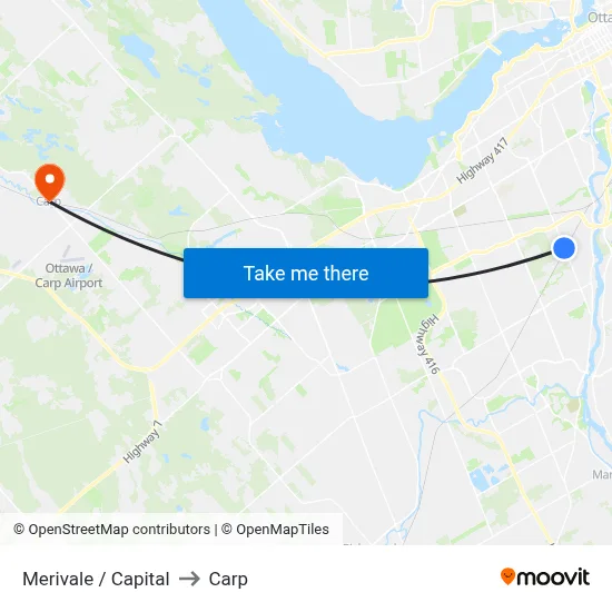 Merivale / Capital to Carp map