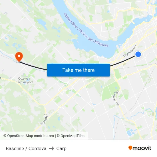 Baseline / Cordova to Carp map
