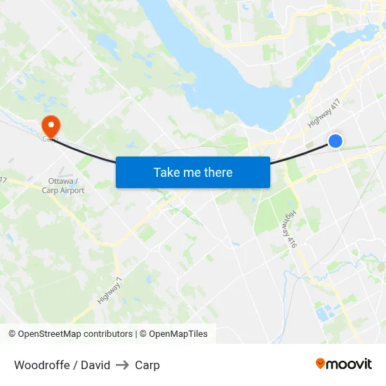 Woodroffe / David to Carp map