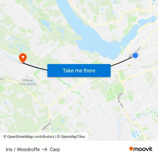Iris / Woodroffe to Carp map
