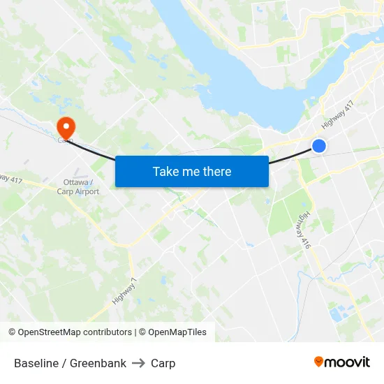 Baseline / Greenbank to Carp map