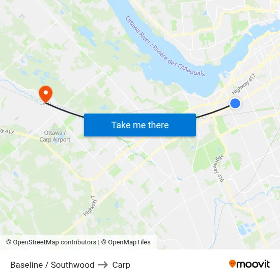 Baseline / Southwood to Carp map