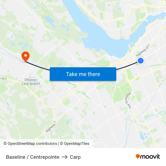 Baseline / Centrepointe to Carp map