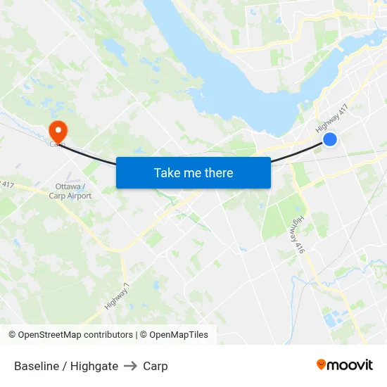 Baseline / Highgate to Carp map