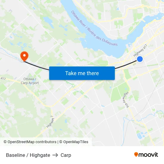 Baseline / Highgate to Carp map
