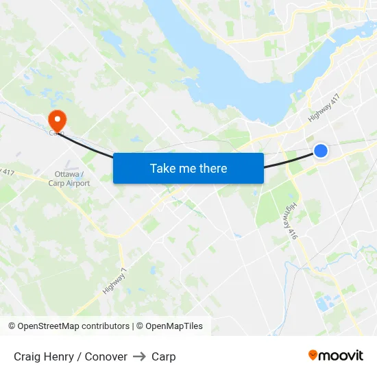 Craig Henry / Conover to Carp map