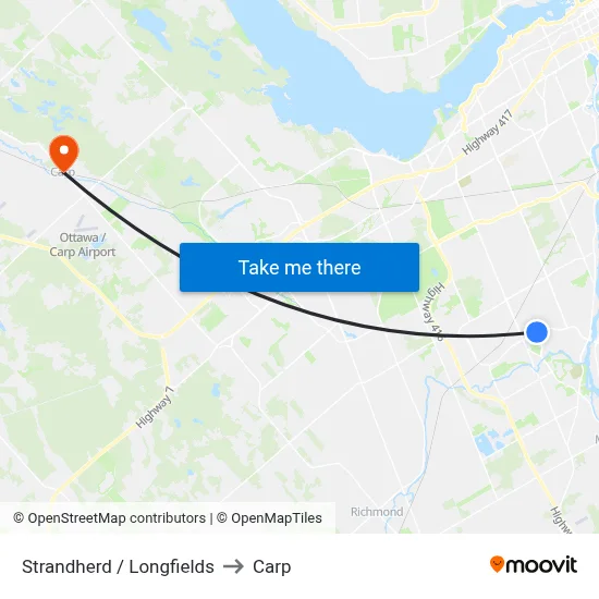 Strandherd / Longfields to Carp map