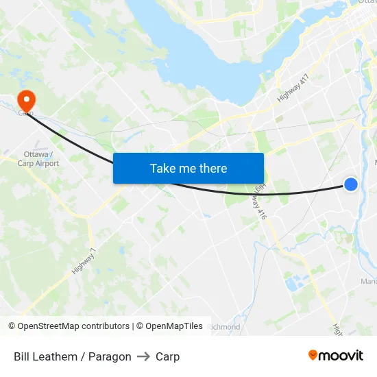 Bill Leathem / Paragon to Carp map
