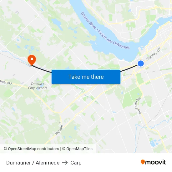 Dumaurier / Alenmede to Carp map