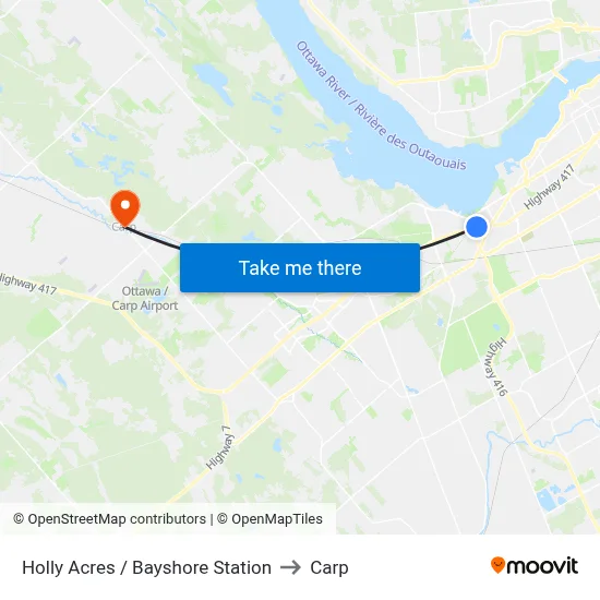 Holly Acres / Bayshore Station to Carp map