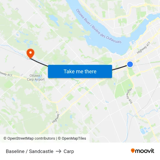Baseline / Sandcastle to Carp map