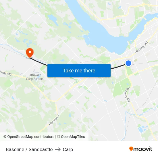 Baseline / Sandcastle to Carp map