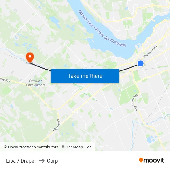Lisa / Draper to Carp map