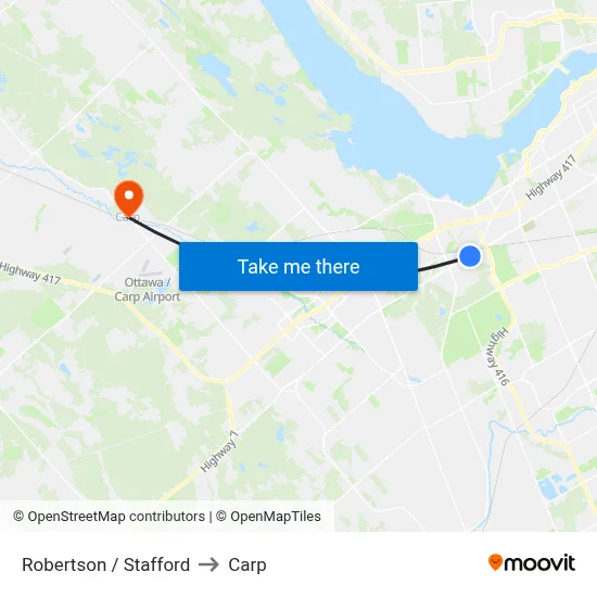 Robertson / Stafford to Carp map