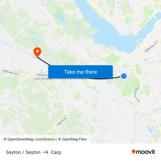 Seyton / Seyton to Carp map
