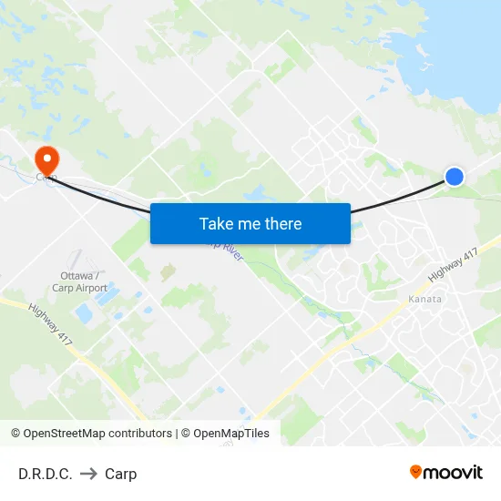 D.R.D.C. to Carp map