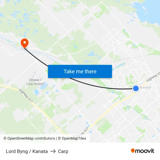 Lord Byng / Kanata to Carp map