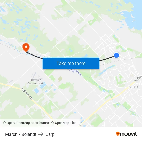 March / Solandt to Carp map