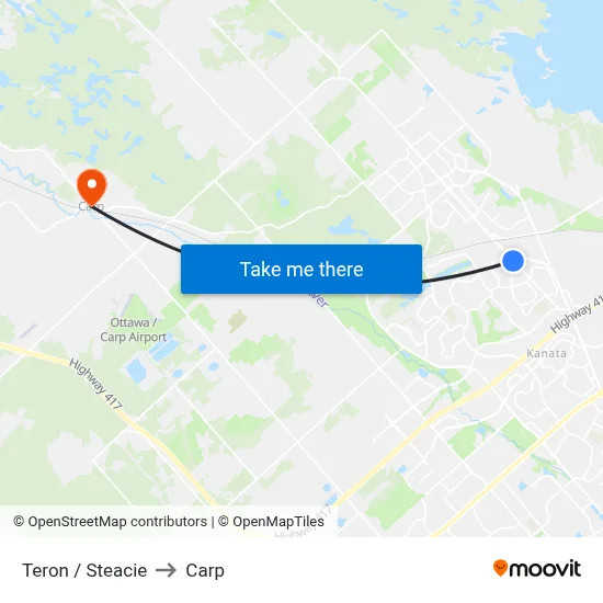 Teron / Steacie to Carp map