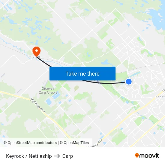 Keyrock / Nettleship to Carp map